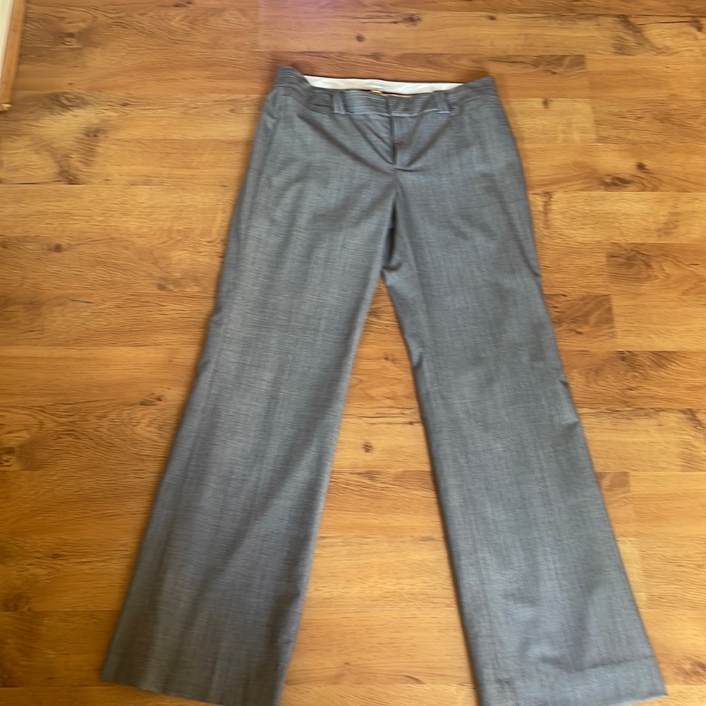 Banana Republic gray striped trousers